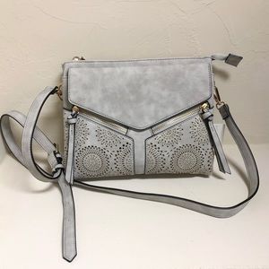 Gray crossbody purse
